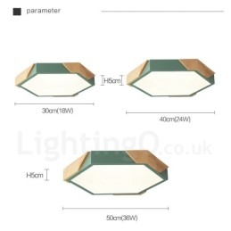 Lámpara de techo de madera ultrafina multicolor con pantalla acrílica, regulable, estilo nórdico, modelo Macaron