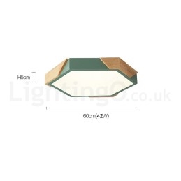 Lámpara de techo de madera ultrafina multicolor con pantalla acrílica, regulable, estilo nórdico, modelo Macaron