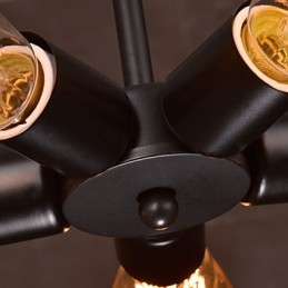 Lámpara colgante de 4 luces estilo rústico de hierro forjado