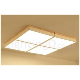 Lámpara de techo de madera ultrafina multicolor con pantalla acrílica, estilo nórdico, cuadrada, regulable, Macaron