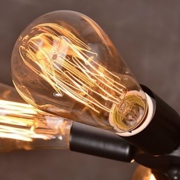 Lámpara colgante de 4 luces estilo rústico de hierro forjado