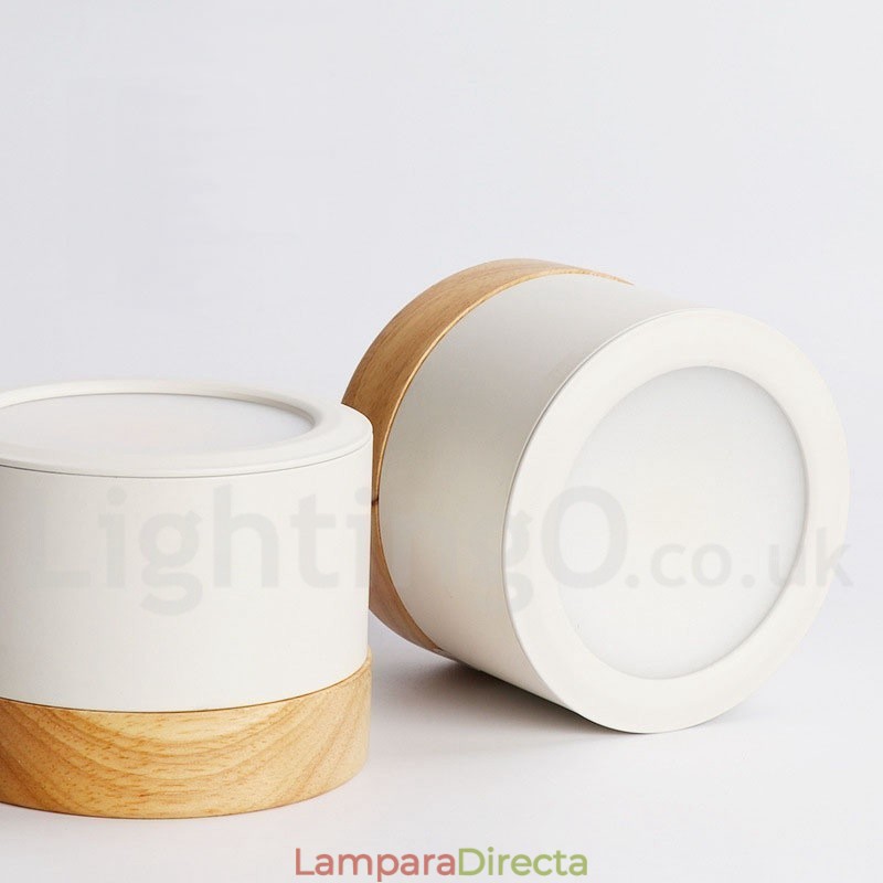Minilámpara de techo de diseño moderno de madera con pantalla acrílica especial para también se puede utilizar como luz de pared