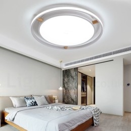 Lámpara de techo redonda de madera ultrafina multicolor con pantalla acrílica, regulable, estilo nórdico, Macaron