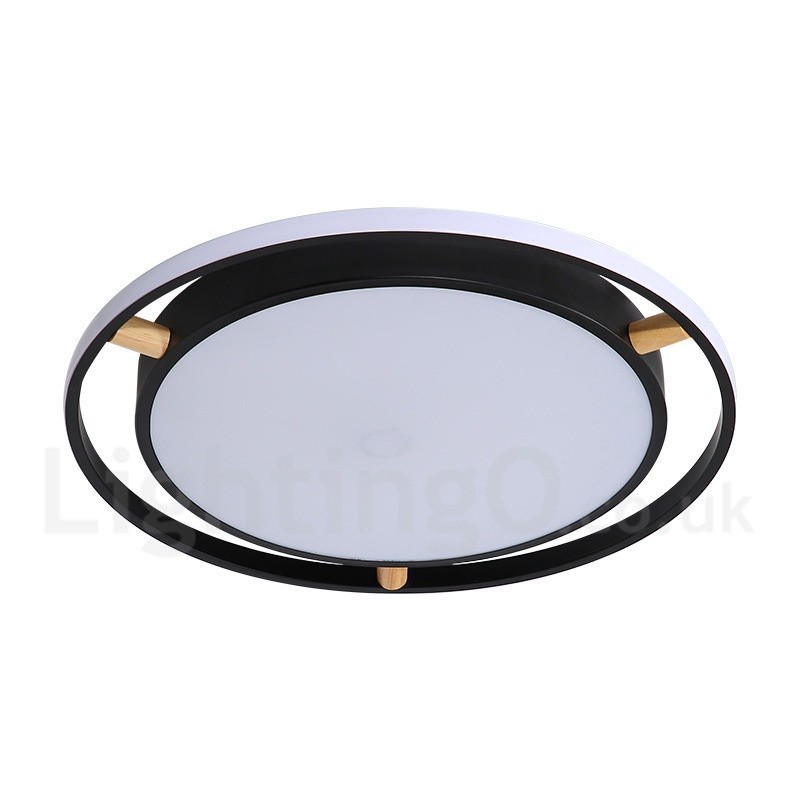Lámpara de techo redonda de madera ultrafina multicolor con pantalla acrílica, regulable, estilo nórdico, Macaron