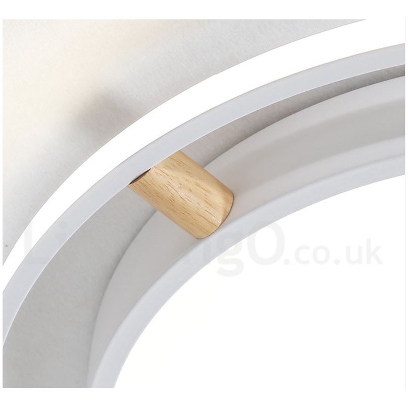 Lámpara de techo redonda de madera ultrafina multicolor con pantalla acrílica, regulable, estilo nórdico, Macaron