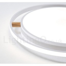 Lámpara de techo redonda de madera ultrafina multicolor con pantalla acrílica, regulable, estilo nórdico, Macaron