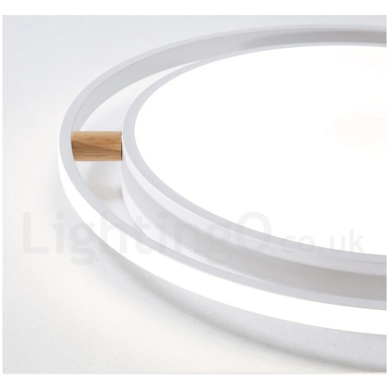 Lámpara de techo redonda de madera ultrafina multicolor con pantalla acrílica, regulable, estilo nórdico, Macaron
