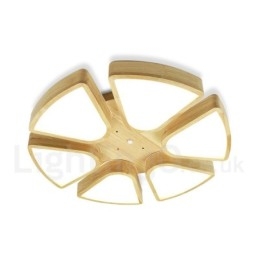 Lámpara de techo de pétalos de madera con pantalla acrílica, estilo nórdico