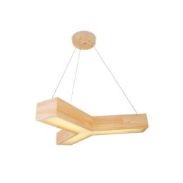 Lámpara colgante triangular moderna de madera