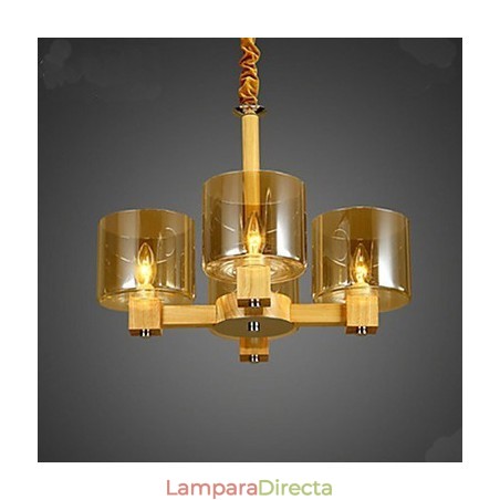Lámpara colgante de moda Mesa de madera Cubierta de vidrio Lámpara colgante de moda Mesa de madera Cubierta de vidrio