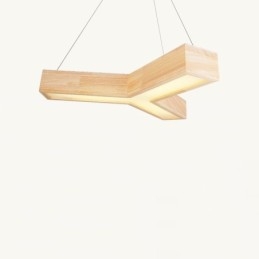 Lámpara colgante triangular moderna de madera