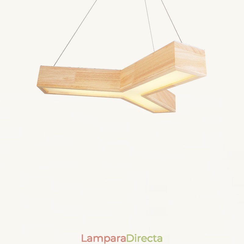 Lámpara colgante triangular moderna de madera