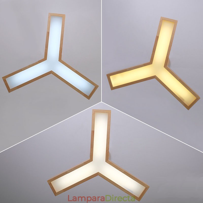 Lámpara colgante triangular moderna de madera
