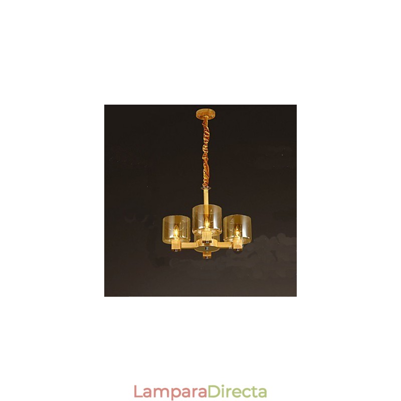 Lámpara colgante de moda Mesa de madera Cubierta de vidrio