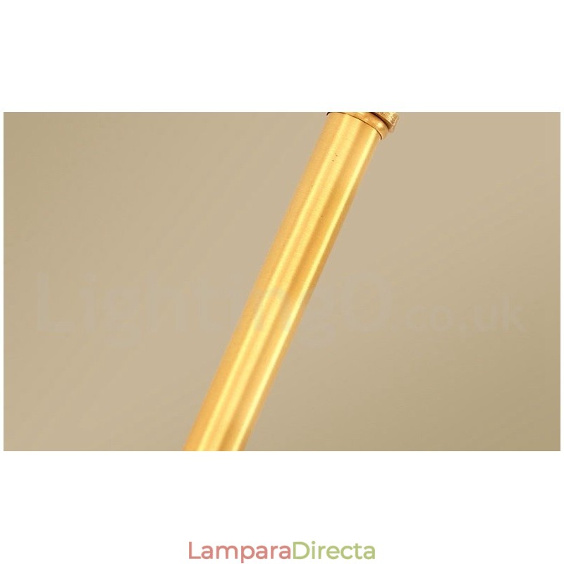 Lámpara colgante de latón puro, sencilla, rústica, retro, vintage, con pantalla de tela
