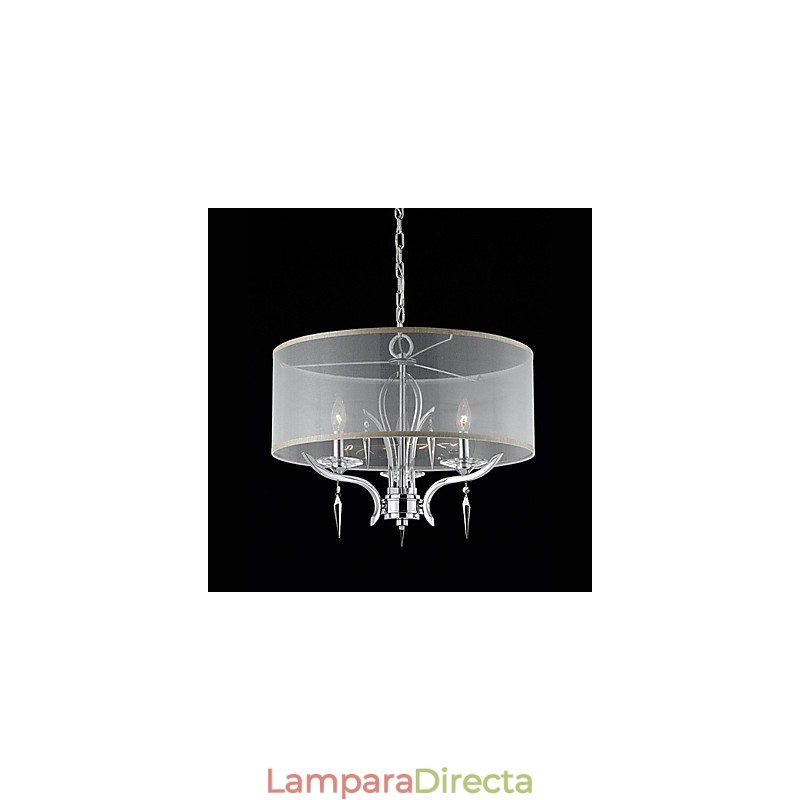 Lámpara colgante moderna de cristal con 3 luces y pantalla semitransparente