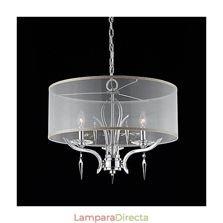 Lámpara colgante moderna de cristal con 3 luces y pantalla semitransparente Lámpara colgante moderna de cristal con 3 luces y pantalla semitransparente