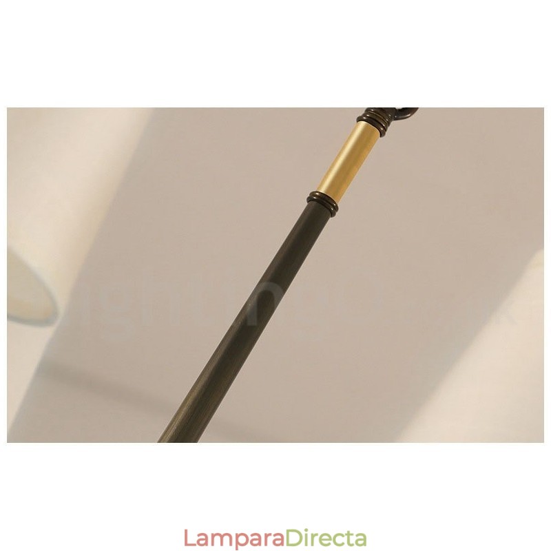 Lámpara colgante grande de latón puro, estilo rústico, retro, vintage, con pantallas de tela