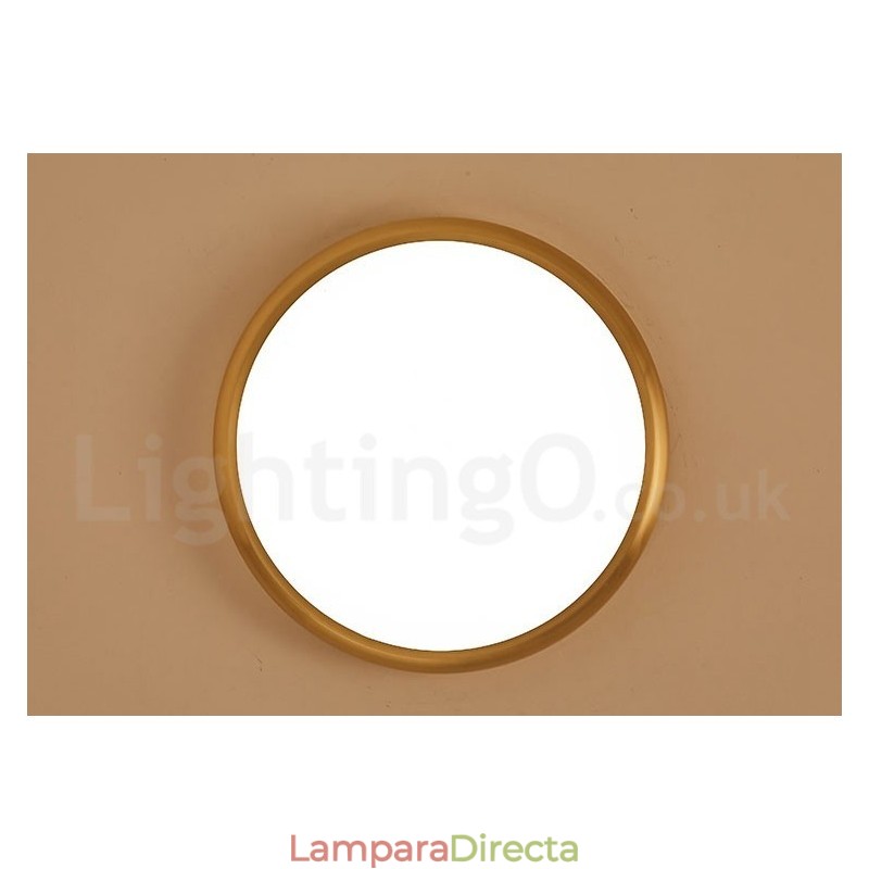 Lámpara de techo empotrada de latón, ultrafina, regulable, moderna y contemporánea, de estilo nórdico, con pantalla acrílica. También se puede usar como aplique de pared.