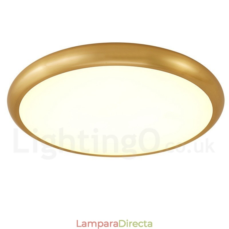 Lámpara de techo empotrada de latón, ultrafina, regulable, moderna y contemporánea, de estilo nórdico, con pantalla acrílica. También se puede usar como aplique de pared.