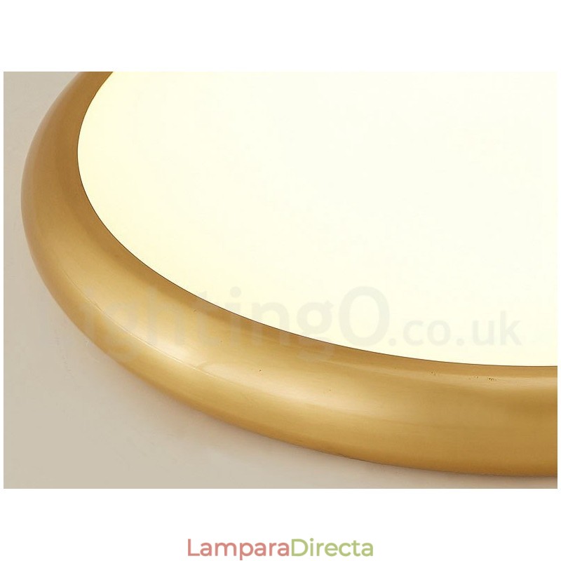Lámpara de techo empotrada de latón, ultrafina, regulable, moderna y contemporánea, de estilo nórdico, con pantalla acrílica. También se puede usar como aplique de pared.