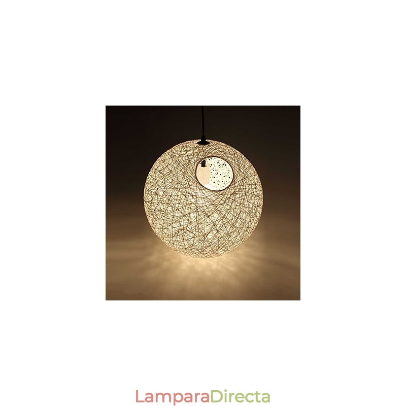 Lámpara de ratán estilo pastoral, estilo rural, moderna y sencilla, con bola de cáñamo.
