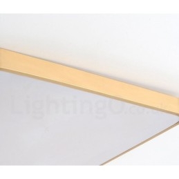 Lámpara de techo empotrada de latón, ultrafina, cuadrada, regulable, moderna, contemporánea, de estilo nórdico con pantalla acrílica. También se puede usar como aplique de pared.