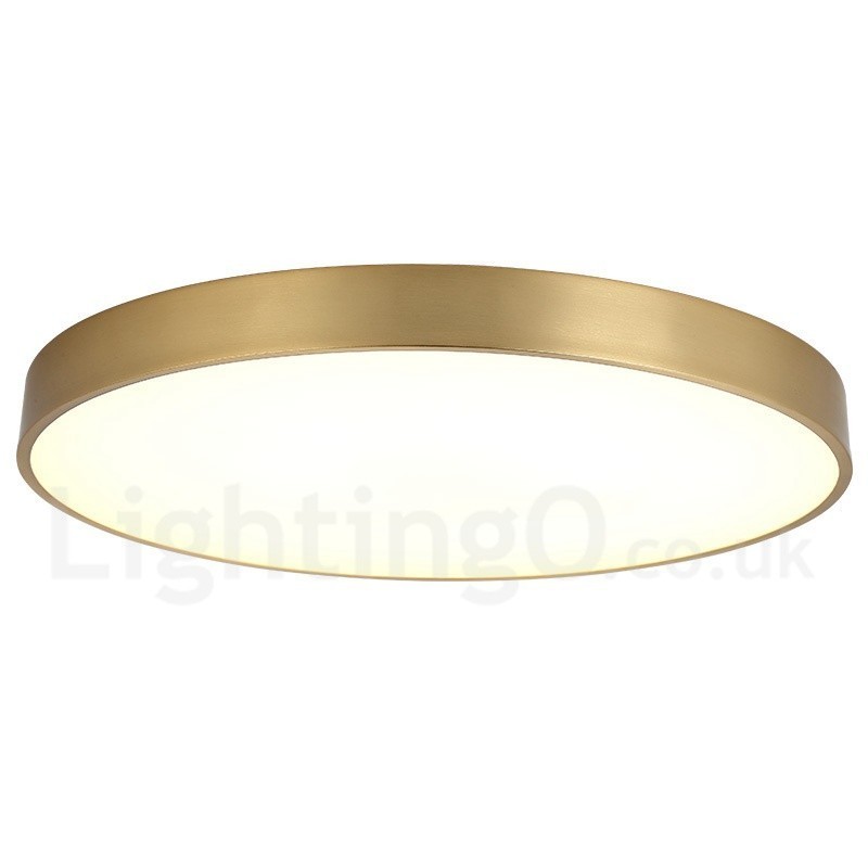 Lámpara de techo empotrada de latón 100 % ultrafina, redonda, regulable, moderna, contemporánea, de estilo nórdico, con pantalla acrílica. También se puede usar como luz de pared.