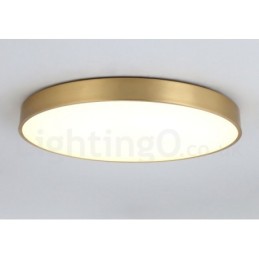 Lámpara de techo empotrada de latón 100 % ultrafina, redonda, regulable, moderna, contemporánea, de estilo nórdico, con pantalla acrílica. También se puede usar como luz de pared.