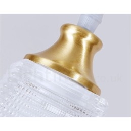 Lámpara colgante rústica de estilo nórdico de latón puro con pantalla de cristal
