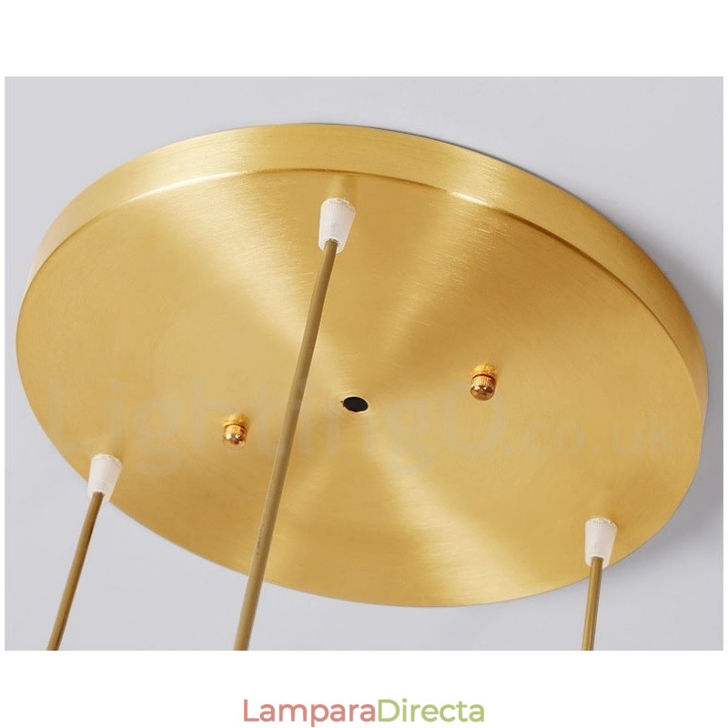 Lámpara colgante rústica de estilo nórdico de latón puro con pantalla de cerámica