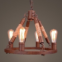 Lámpara colgante de cuerda vintage para loft, lámpara industrial creativa, decoración de estilo americano