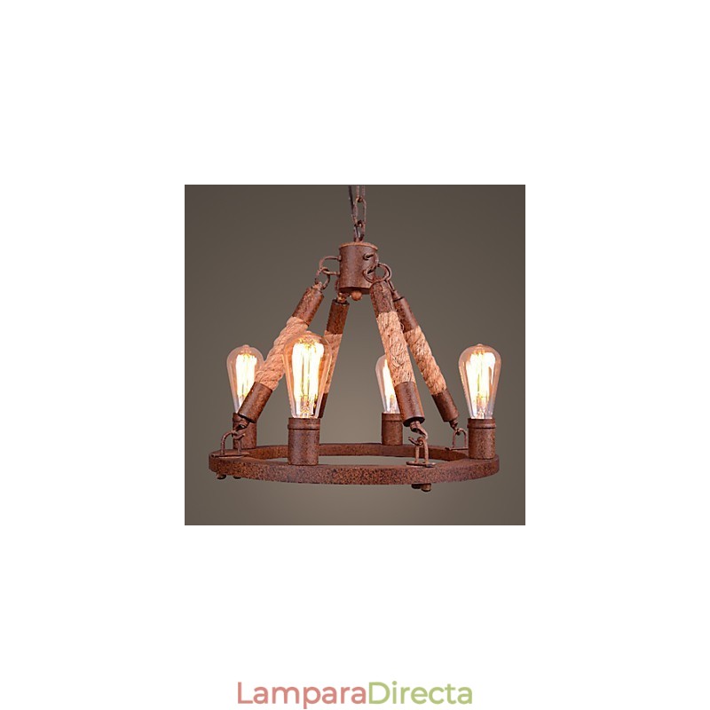 Lámpara colgante de cuerda vintage para loft, lámpara industrial creativa, decoración de estilo americano