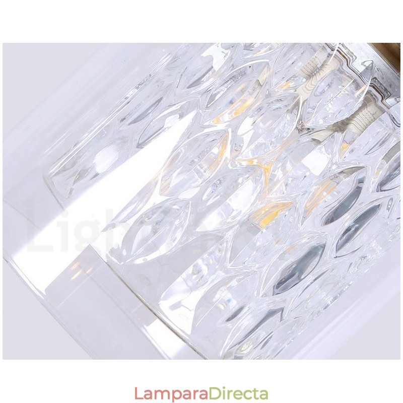 Lámpara colgante rústica de estilo nórdico de latón puro con pantalla de cristal