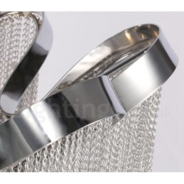 Lámpara colgante de diseño con borlas de aluminio en color plata