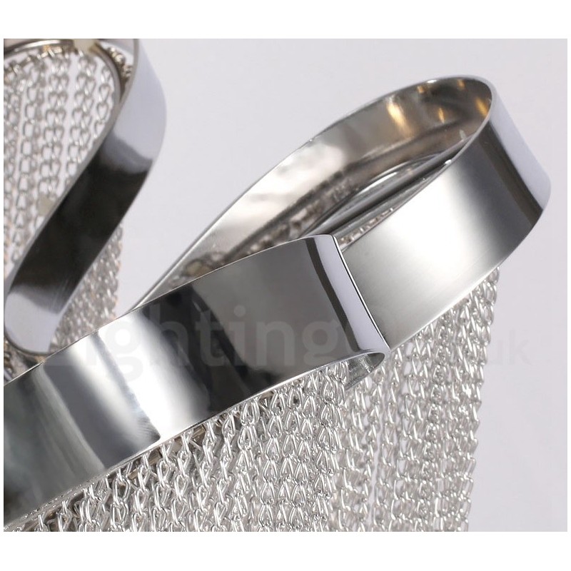 Lámpara colgante de diseño con borlas de aluminio en color plata