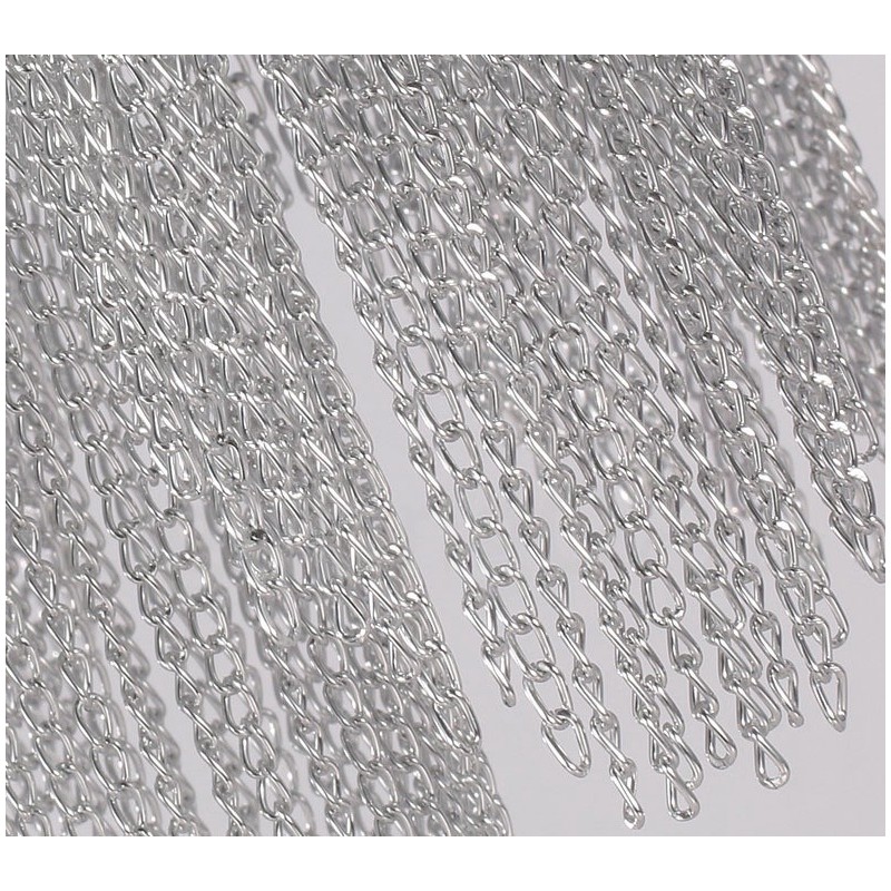 Lámpara colgante de diseño con borlas de aluminio en color plata