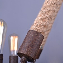 Lámpara colgante de cuerda vintage para loft, lámpara industrial creativa, decoración de estilo americano