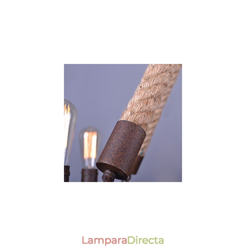Lámpara colgante de cuerda vintage para loft, lámpara industrial creativa, decoración de estilo americano