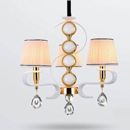 Lámpara de araña de tela de 3 luces, moderna, minimalista, de alta calidad