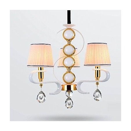 Lámpara de araña de tela de 3 luces, moderna, minimalista, de alta calidad Lámpara de araña de tela de 3 luces, moderna, minimalista, de alta calidad