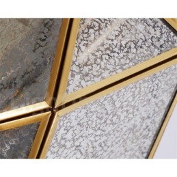 Lámpara colgante rústica de estilo nórdico de latón puro con pantalla de cristal