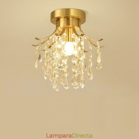 Lámparas de techo de cristal empotradas de estilo nórdico rústico de latón puro Lámparas de techo de cristal empotradas de estilo nórdico rústico de latón puro