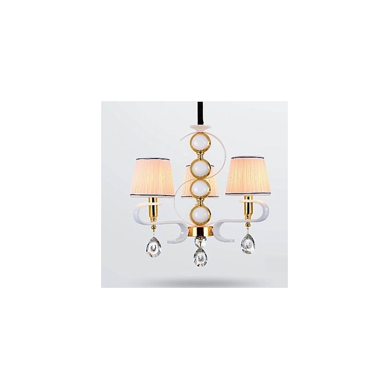 Lámpara de araña de tela de 3 luces, moderna, minimalista, de alta calidad