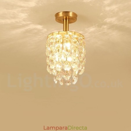 Lámparas de techo de cristal empotradas de estilo nórdico rústico de latón puro Lámparas de techo de cristal empotradas de estilo nórdico rústico de latón puro