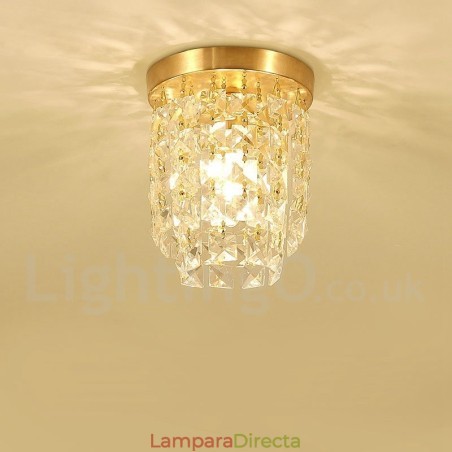 Lámparas de techo de cristal empotradas de estilo nórdico rústico de latón puro Lámparas de techo de cristal empotradas de estilo nórdico rústico de latón puro