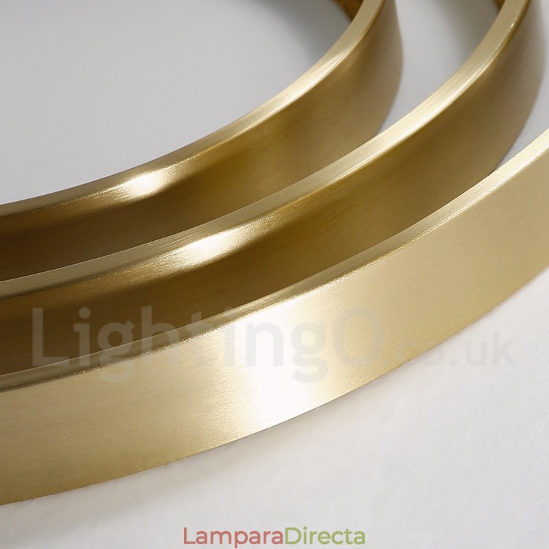 Lámpara de techo empotrada de estilo nórdico moderno, contemporáneo, ultrafina y redonda, regulable, de latón, con pantalla acrílica. También se puede usar como luz de pared.