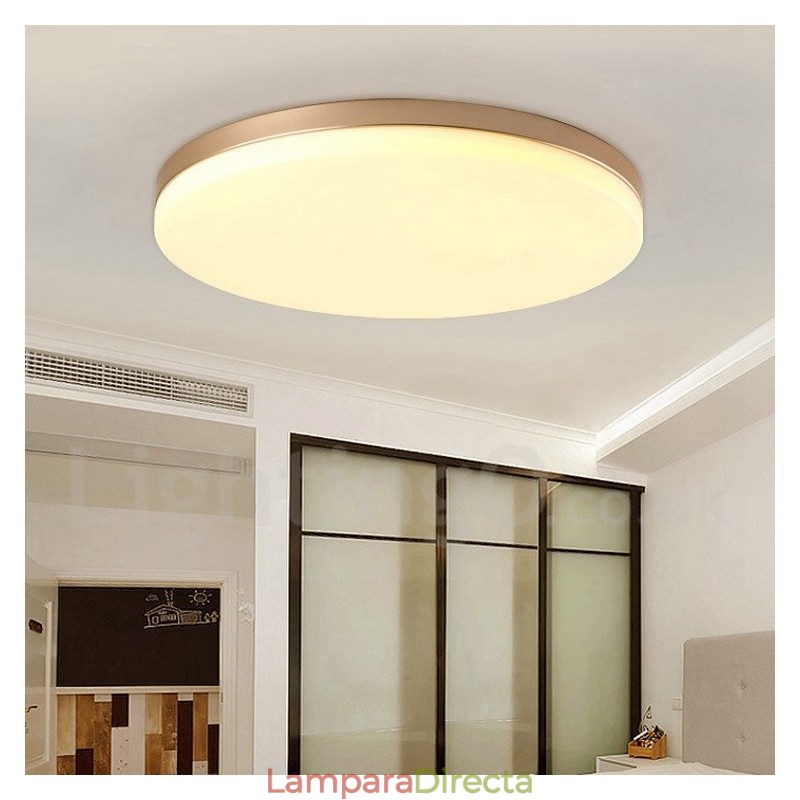 Lámpara de techo empotrada de estilo nórdico contemporáneo, moderna, regulable y redonda, ultrafina, con pantalla acrílica. También se puede usar como aplique de pared.