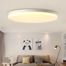Lámpara de techo empotrada de estilo nórdico contemporáneo, moderna, regulable y redonda, ultrafina, con pantalla acrílica. También se puede usar como aplique de pared.