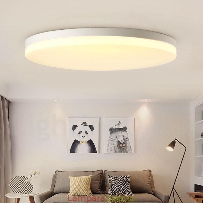 Lámpara de techo empotrada de estilo nórdico contemporáneo, moderna, regulable y redonda, ultrafina, con pantalla acrílica. También se puede usar como aplique de pared.
